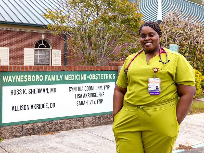 Medical student Mia McFadden, who grew up in Waynesboro, is considering returning to her hometown as an OB-GYN.